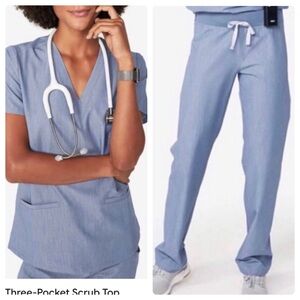 A13-NWT Figs Scrub Set Casma Three Pocket Top sz S & Livingston Pant sz XS Tall